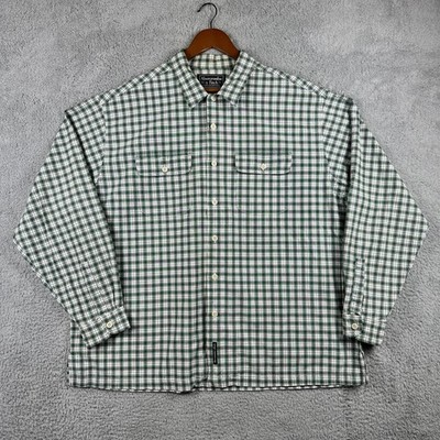 Abercrombie & Fitch Plaid Shirt Mens XL Green White Y2K Long Sleeve Preppy