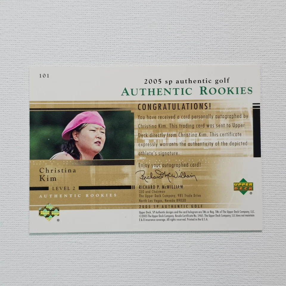 2005 SP Authentic Golf Christina Kim Rookie Auto 807/999 @9A - Image 2 of 2
