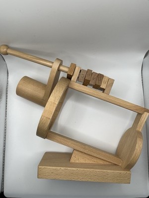 Wood Wine Bottle Holder with Brain Teaser Puzzle with Rotating Letter Blocks