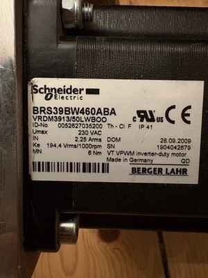 Schneider Electric /Berger Lahr Servomotor - BRS39BW460ABA Inverter - Duty Motor