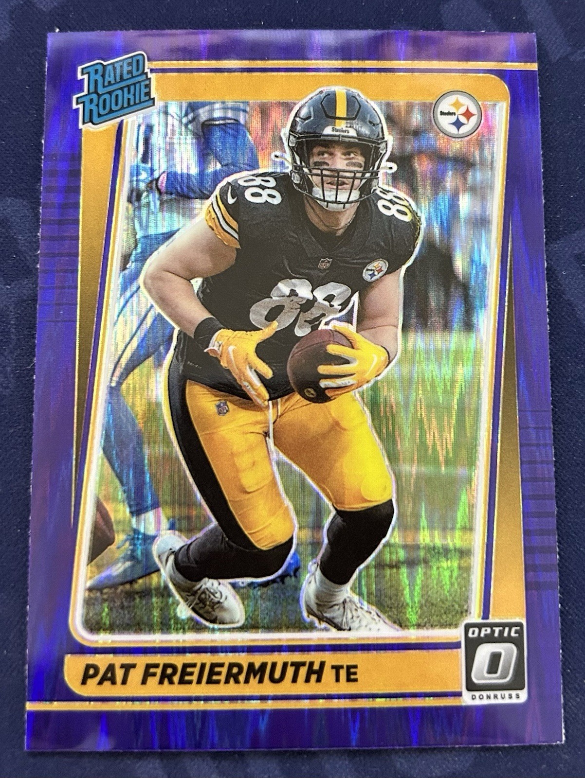 2021 Panini Donruss Optic - Rated Rookie Pat Freiermuth #232 Purple Shock Prizm 