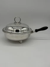 Mappin & Webb Princes Plate Triple Deposit Silverplate Warming Dish Wood Handle