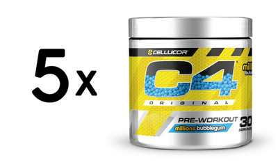 5 x Cellucor C4 Original Pre-Workout, Millions Bubblegum - 198g (121,20 EUR/kg)