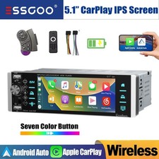 5" Single 1 DIN Carplay/Android Auto Car Stereo Radio Bluetooth IPS Touch Screen