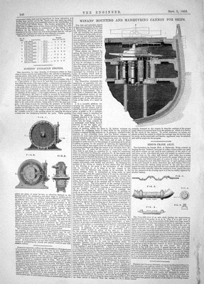 Alte 1862 Vogel Kurbelachse Winans Kanone Schiffe Roberts Hydraulikmotor viktorianisch