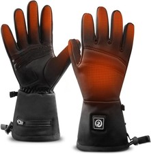 Heated Glove Liners 7.4V Rechargeable, 3 Heat Levels, Winter Ski Gloves XXS