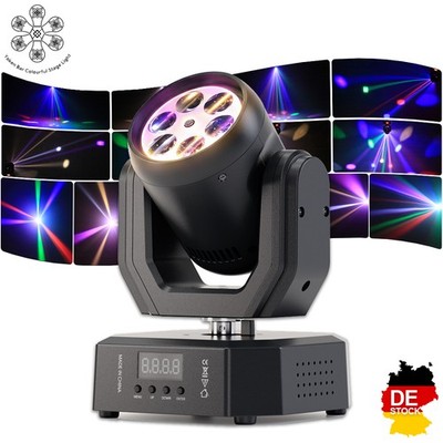 Portable 80W Moving Head Wash Light 6 Colors Effect Color Remote Strobe DMX&RDM