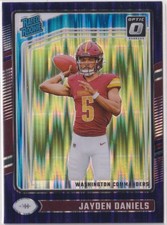 Jayden Daniels 2024 Panini Donruss Optic Purple Shock Prizm Rated Rookie #248