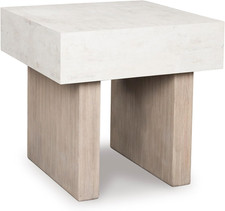 Modern Jorlaina End Table - Heat, Scratch & Fade Resistant - Light Gray/Brown