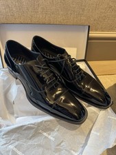 DSQUARED2 Patent Leather Lace-Up Shoes Black – EU 44 – Handmade in Italy – Boxed
