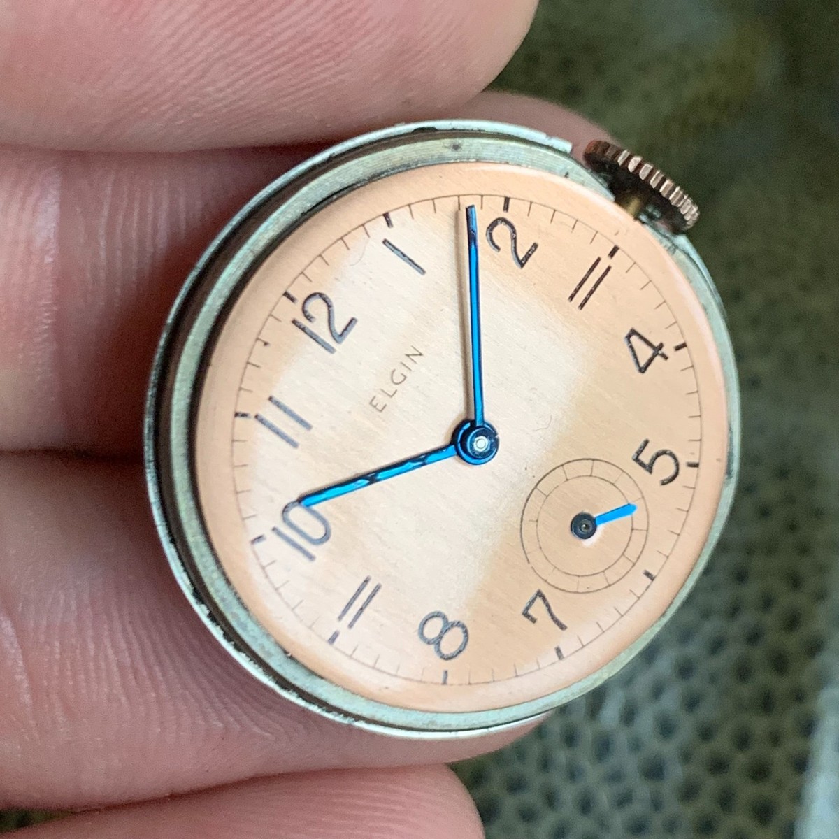 1943 Elgin Grade 554 10K Rose RGP Salmon Dial 15 Jewels Wristwatch