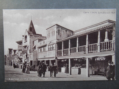 2 x Grafenhof Ausstellung 1904 A Straße im italienischen Dorf & Kaiserhof