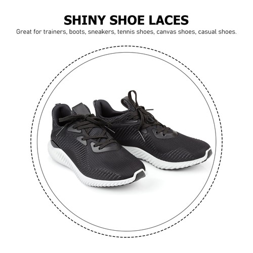 5 pares de cordones planos de encaje con brillo de metal para zapatos deportivos cordones luminosos - Imagen 3 de 12
