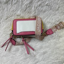 Marc Jacobs The Snapshot Colorblock Camera Bag Pink Yellow White Crossbody