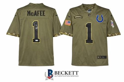 Pat Mcafee Autographed Jersey Beckett Authentication Salute To Service Colts WWE