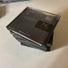 9 Sony MDW-74 MiniDiscs 74 minute Minidiscs Gray Vintage Lot Recordable Discs