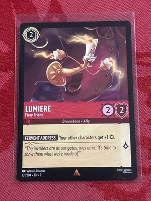 Disney Lorcana: Fabled - Lumiere - Fiery Friend - 121/204 - Rare NM/M