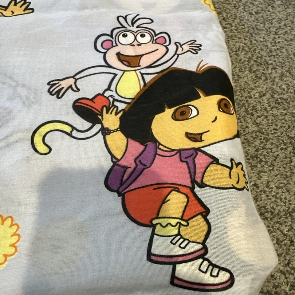 Juego de sábanas vintage Dora Explore Dan River ajustadas y planas Y2K EE. UU. Foto 3 de 4