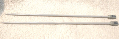 2 Knitting Needles Set Gray Colored Aluminum Size US 7 or 4.50 mm 9.5'' long A1