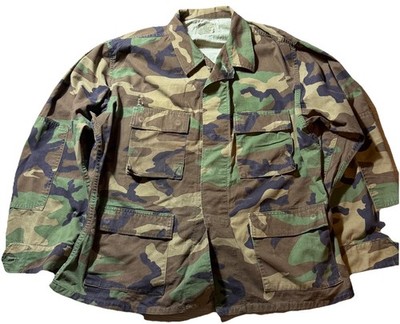 Vintage US Army Woodland Camo Field Jacket Large Short