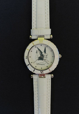 Disney Tinkerbell Damenuhr Armbanduhr weiß Leder  Fairie Elfe Peter Pan