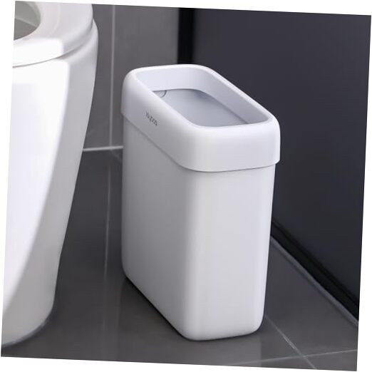 Slim Oval 2.7-Gallon Plastic Trash Can for Study or Office Waste Disposal