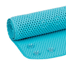 Mainstays 17" x 36" Cushioned Foam Bathtub Mat with Suction Cups, Blue
