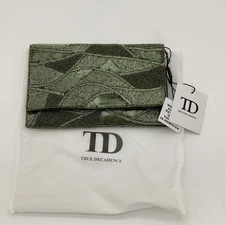 True Decadence Sequin Pattern Envelope Clutch Bag Gree NWT FREE SHIPPING 