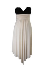 Laundry By Shelli Segal Black Ivory Strapless Bandeau Dress 6