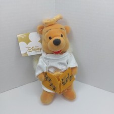 NEW Winnie the Pooh Choir Angel Mini Bean Bag 8" Plush Disney Store Wings Halo