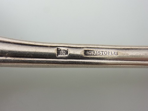 alte Christofle tiefe Löffel 6 Stück Besteck versilbert 21 cm - Picture 4 of 4