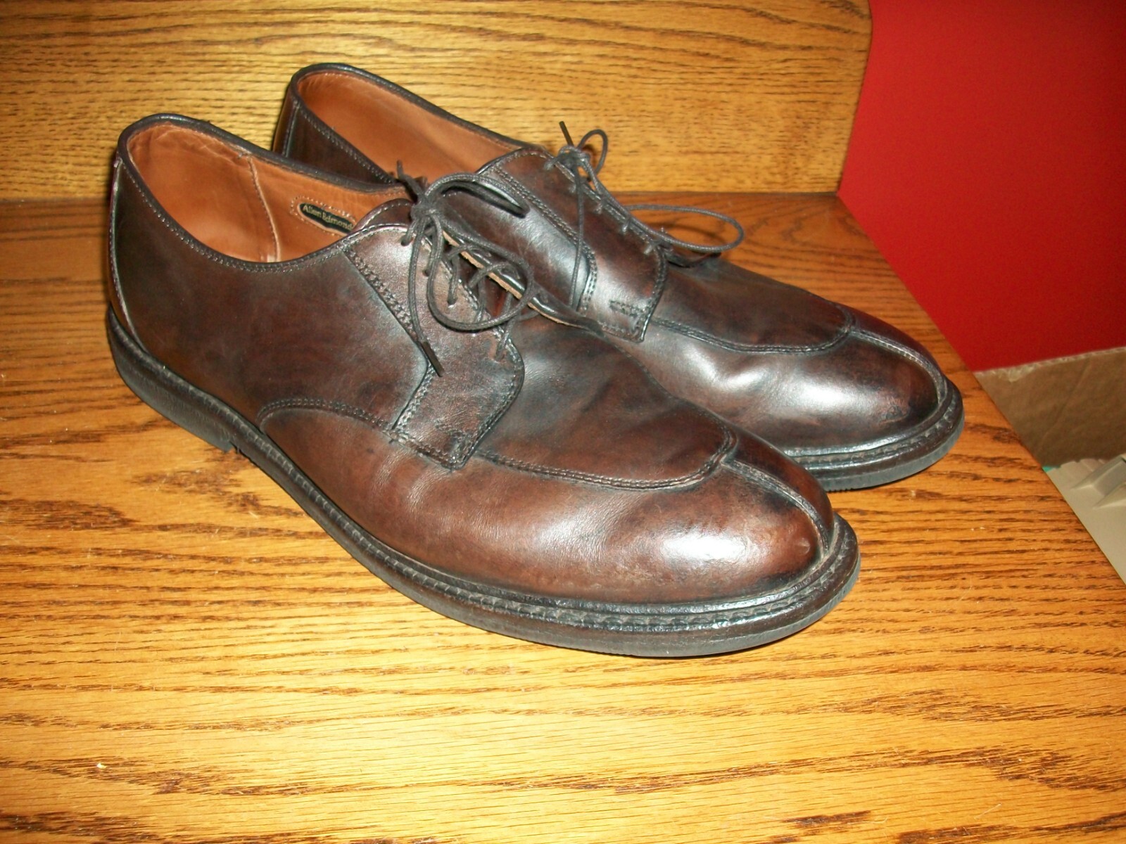 SAOLA Scarpe eleganti Allen Edmonds marrone punta spaccata suola in gomma pelle scarpe Oxford da uomo 12 EUC