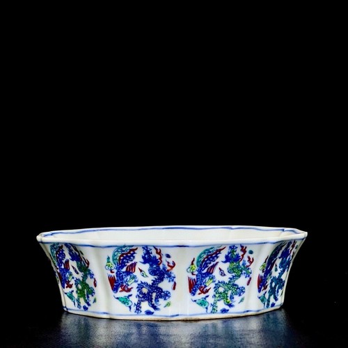 Fine Art Chinese Hand Painting Dou Polychrome Porcelain Dragon Phoenix Wash - Picture 5 of 9