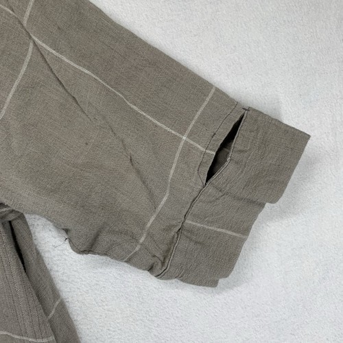 Women’s Linen Dress Potted Cactus Patch Unique Button Asymmetrical Neutral Large - Picture 19 of 24