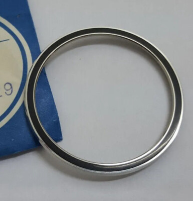 83338929 NOS LÜNETTE SILBER/SCHWARZ FÜR SEIKO 6139-8002 6139-8000 6139-8001 EDELSTAHL
