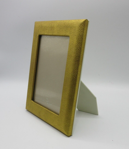 Graphic Image Leather Frame Holds 5x7" Photo NEW Gold - Picture 4 of 6