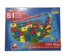 Melissa  Doug USA Map 51 Piece Floor Puzzle Geography 3ft x 2ft NEW