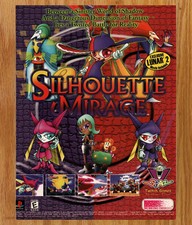 Working Designs Silhouette Mirage - Cartel publicitario impreso de videojuegos arte promocional 2000