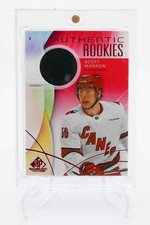2024-25 SP Game Used Scott Morrow Authentic Rookies Red Jersey Relic – Hurricane
