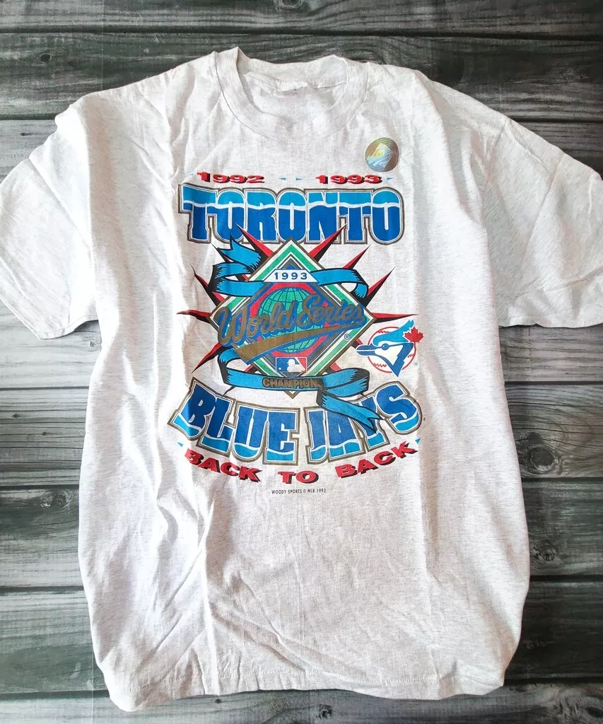 1993 Vintage TORONTO BLUE JAYS Shirt BASEBALL Single Stitch WORLD