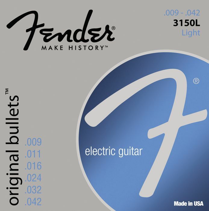 Легкие струны для электрогитары Fender 3150L Original 150 из чистого никеля с пулевым наконечником 2290₽