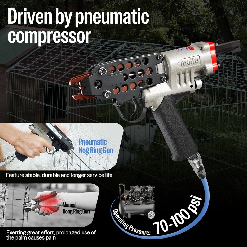 meite SC7C-I2 Hog Ring Gun 15 Gauge 3/4 inch Crown Pneumatic Hog Ring ...
