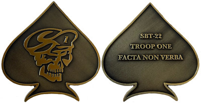 SPECIAL BOAT TEAM ~ 22 TROOP ONE ~ 2.5'' ~ ANTIQUE BRASS FINISH