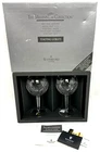 2 VTG Waterford Cut Crystal Millennium 8" First Toast Goblets HAPPINESS Pattern