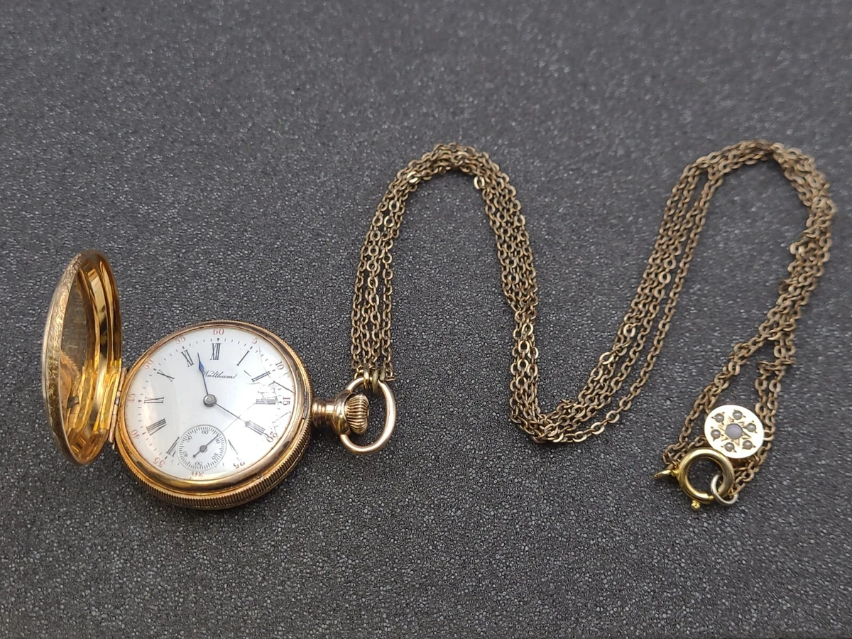 Waltham pocket cheap watch chain