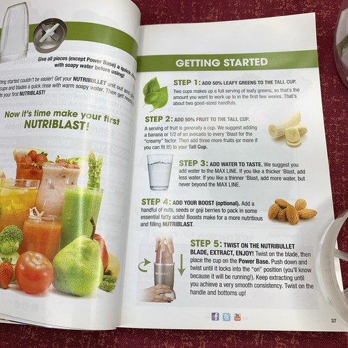 Nutribullet 2 Milling Blades Gaskets cups lip ring lids recipe book smoothie b6 - Picture 19 of 24