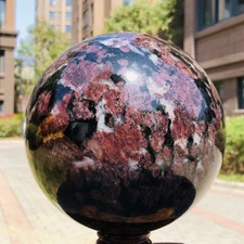 10.51LB Natural astrophyllite quartz "fireworks stone" crystal ball therapy 1062