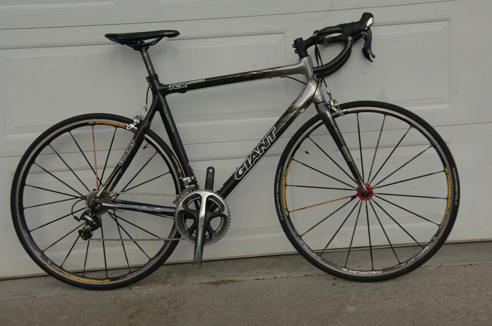 Giant TCR Advanced, L, 57cm upgraded Dura Ace 2x10 gears Mavic Ksyrium SL Wheels
