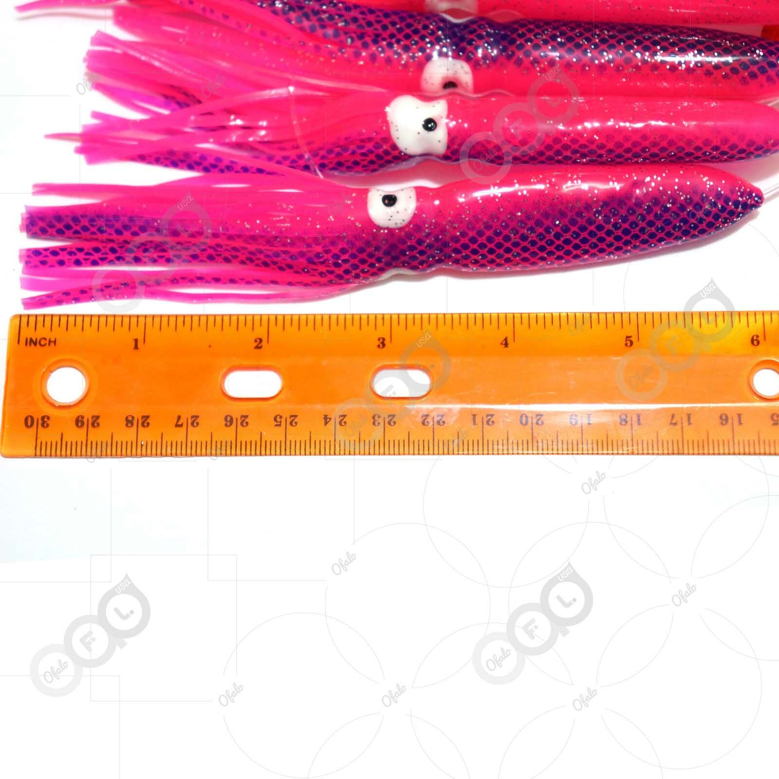 DAISY CHAIN BAIT RIG BULB SQUID BIRD OFFSHORE TROLLING TUNA Lures Pink New - Image 7