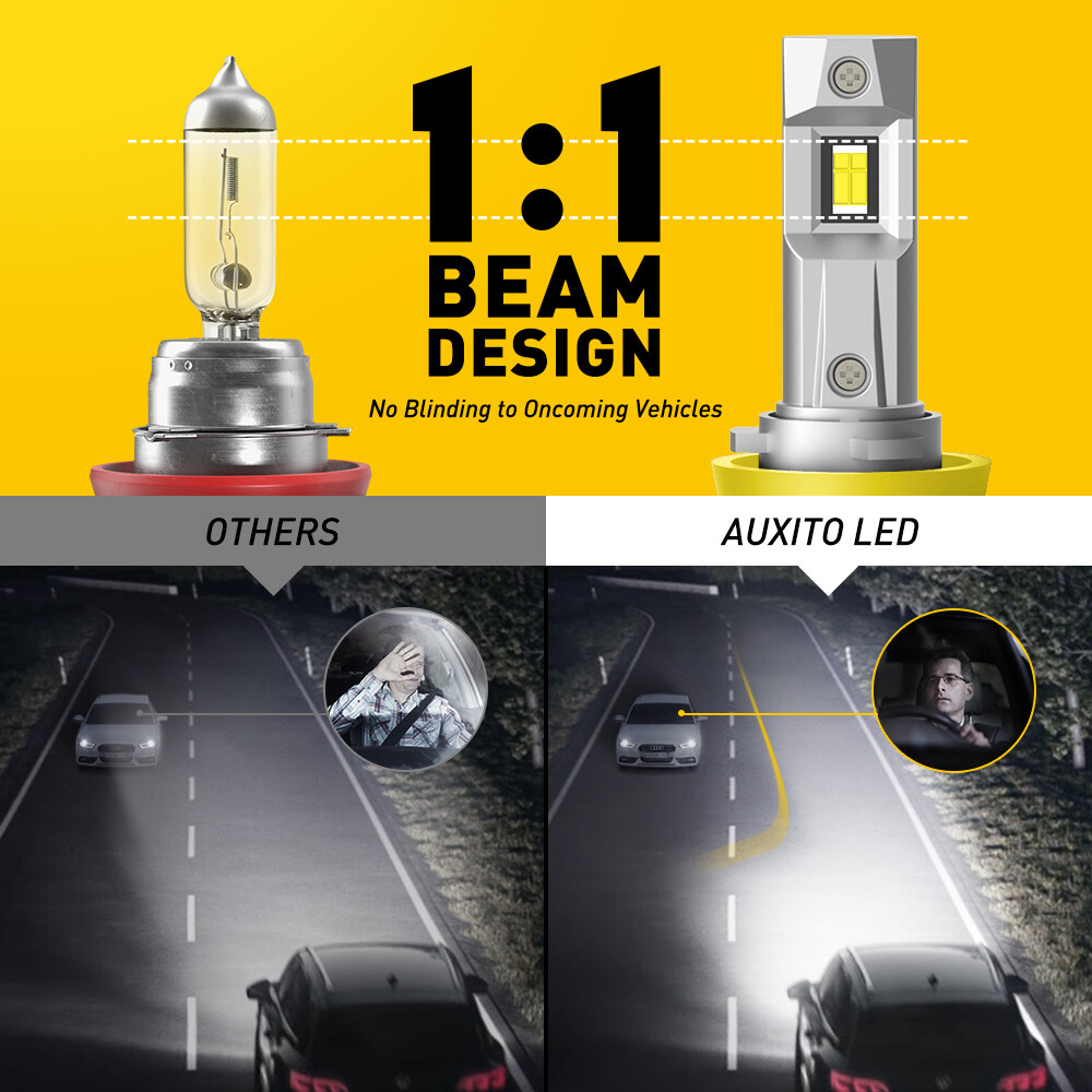 Auxito LED Headlight H11 Low Beam Bulb Canbus Kit 30000LM 6000K